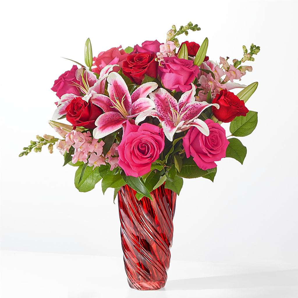 Always You Bouquet with Luxe Swirl Vase – Flowers Within Hours, Palos Heights IL