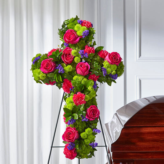 Tribute Rose Floral Cross –  Flowers Within Hours, Palos Heights IL